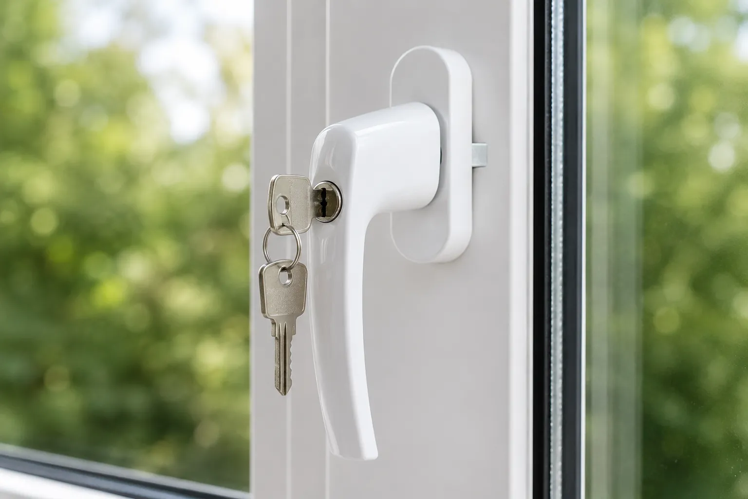 Lockable handles for plastic windows and balcony doors